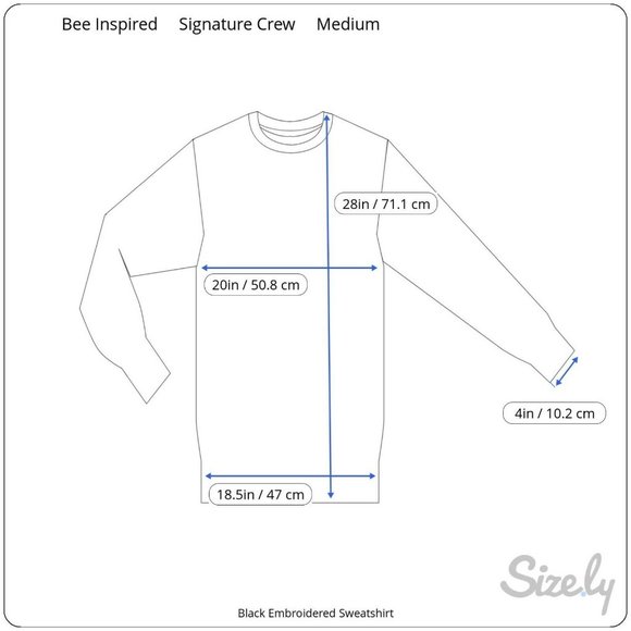 Bee Inspired Brand Signature Crew Sweatshirt B33 Black Medium Athletic Unisex - Picture 6 of 8